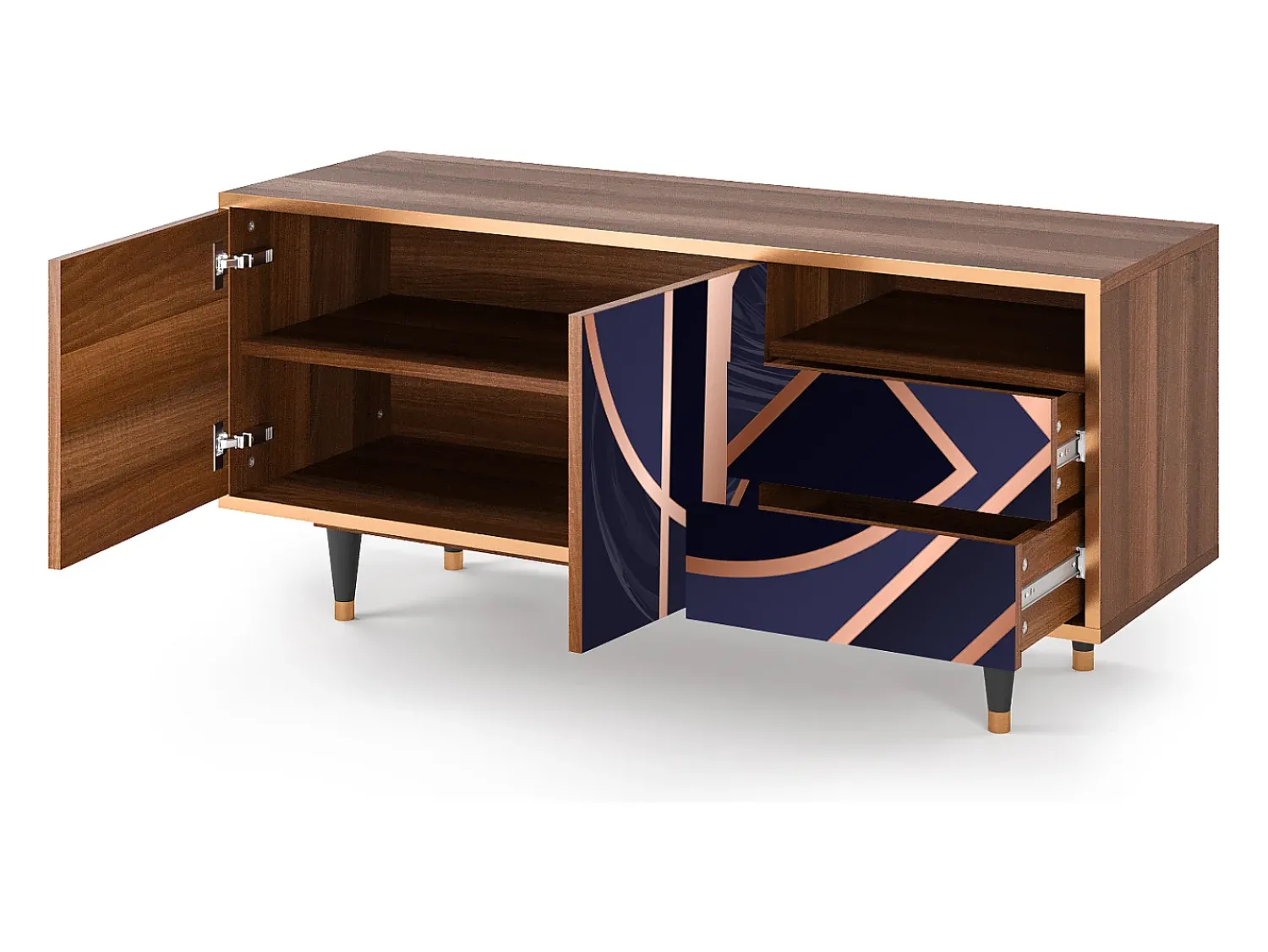 Móvel De Tv| Mueble de TV - 125х56х41 cm - T7 - Purple Temple, Nogueira Castanho
