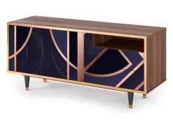 Móvel De Tv| Mueble de TV - 125х56х41 cm - T7 - Purple Temple, Nogueira Castanho
