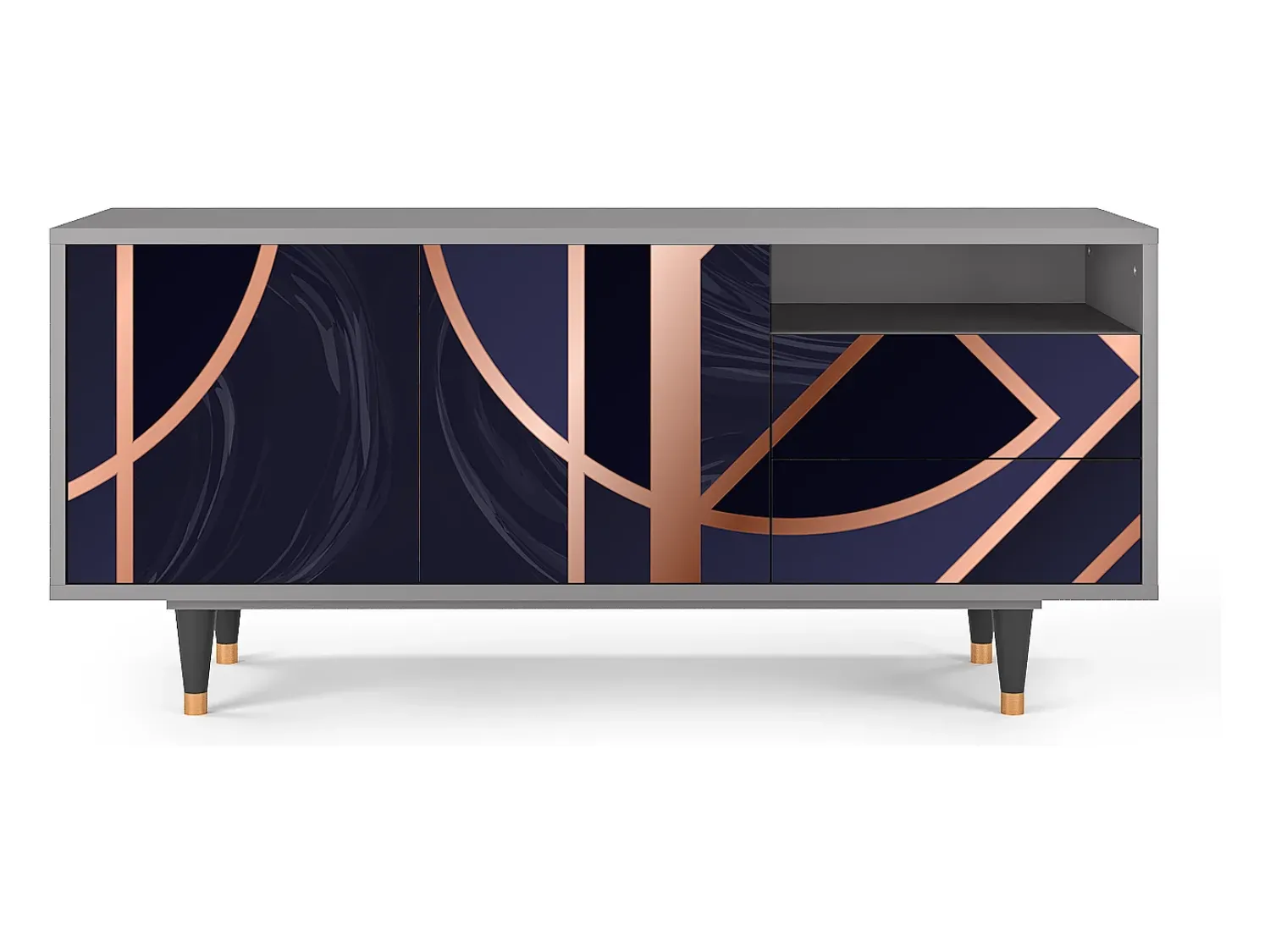 Mueble de TV - 125х56х41 cm - T7 - Purple Temple, Cinza^ Móvel De Tv