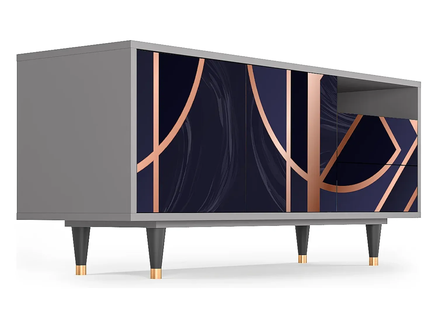 Mueble de TV - 125х56х41 cm - T7 - Purple Temple, Cinza^ Móvel De Tv