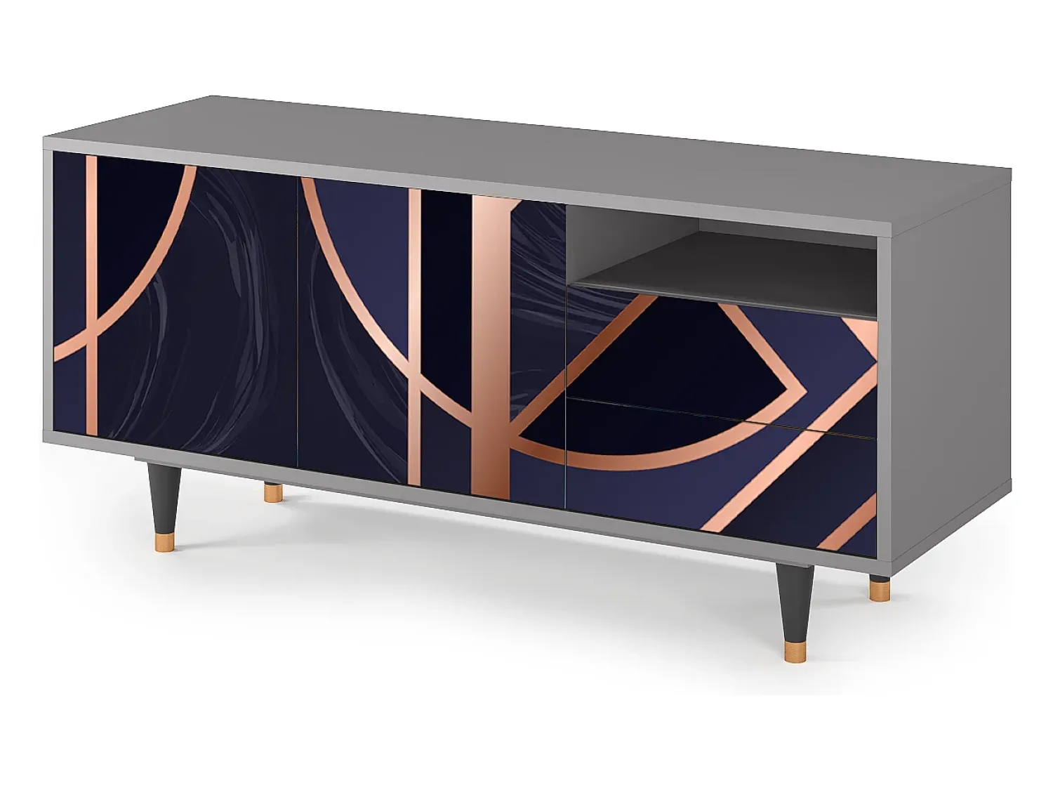 Mueble de TV - 125х56х41 cm - T7 - Purple Temple, Cinza^ Móvel De Tv