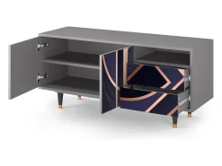 Mueble de TV - 125х56х41 cm - T7 - Purple Temple, Cinza^ Móvel De Tv