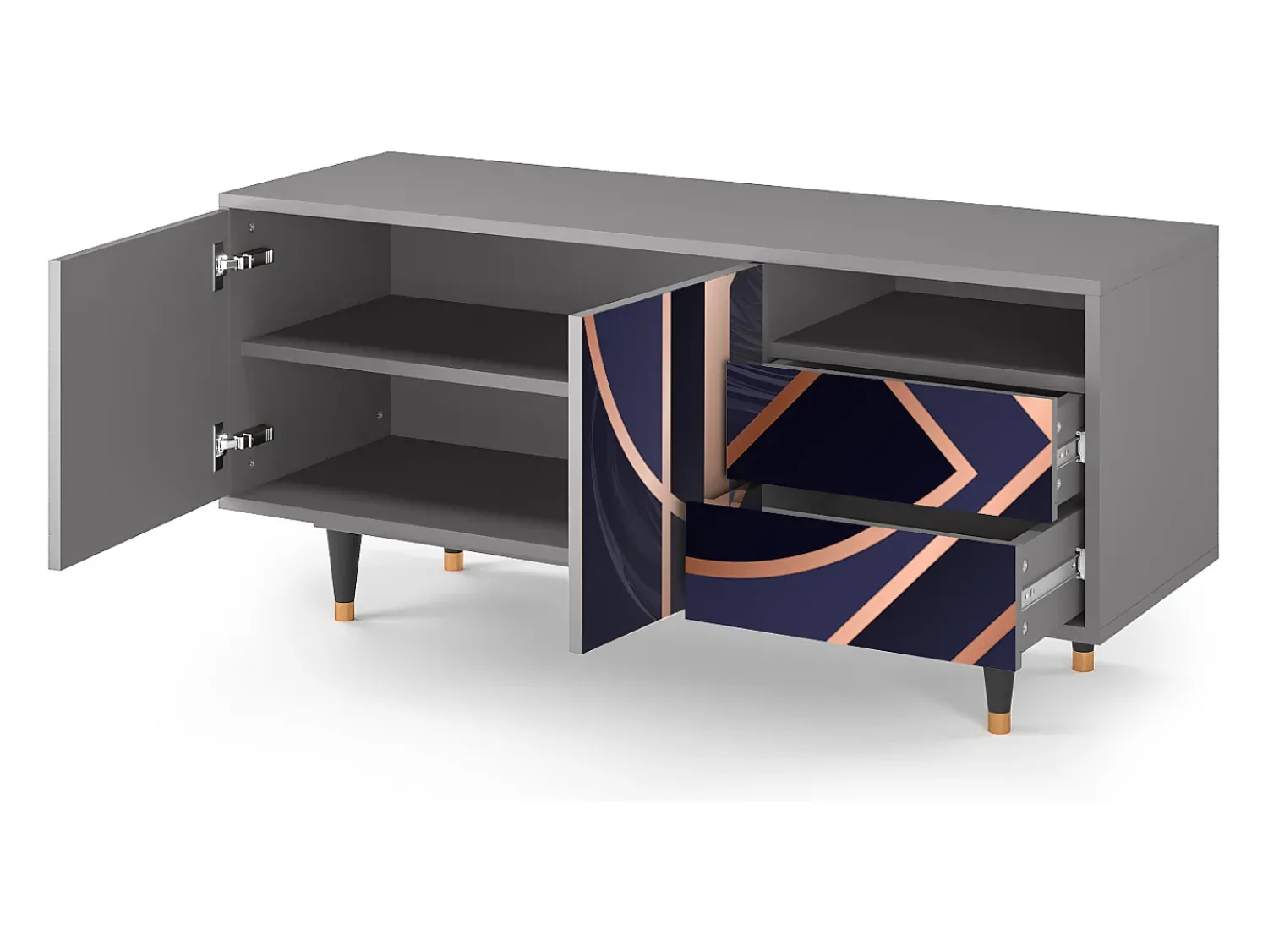 Mueble de TV - 125х56х41 cm - T7 - Purple Temple, Cinza^ Móvel De Tv