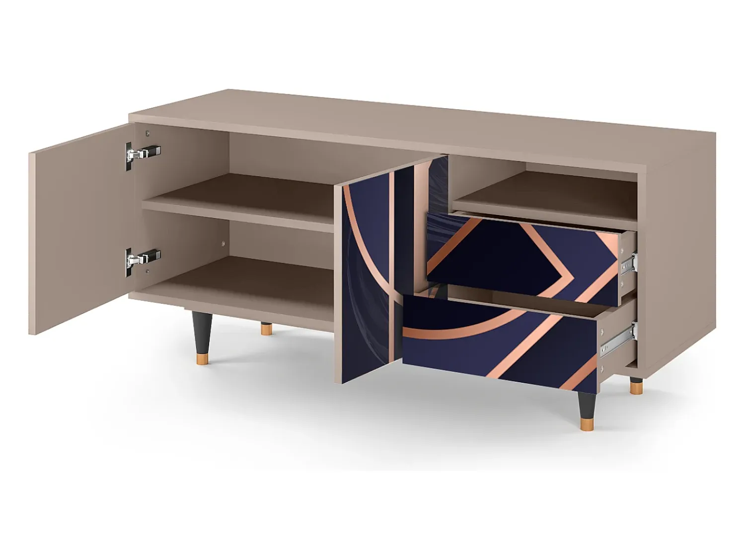 Móvel De Tv* Mueble de TV - 125х56х41 cm - T7 - Purple Temple, Latte Bege