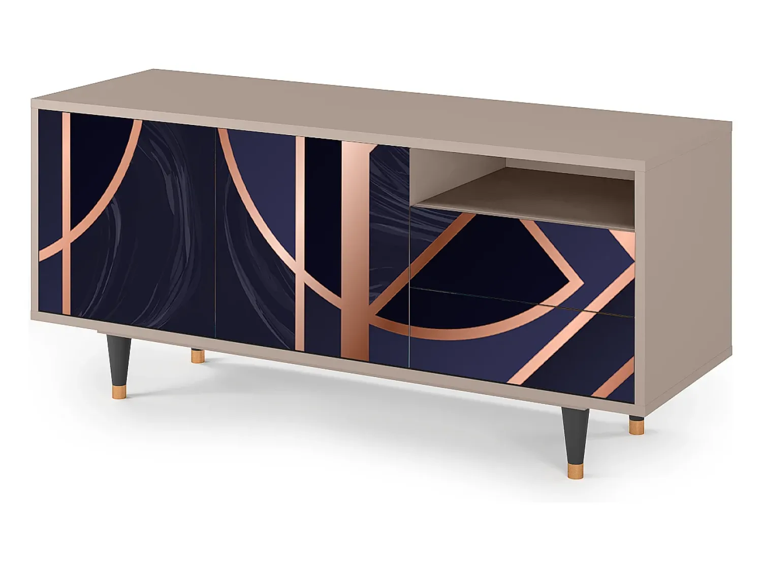 Móvel De Tv* Mueble de TV - 125х56х41 cm - T7 - Purple Temple, Latte Bege
