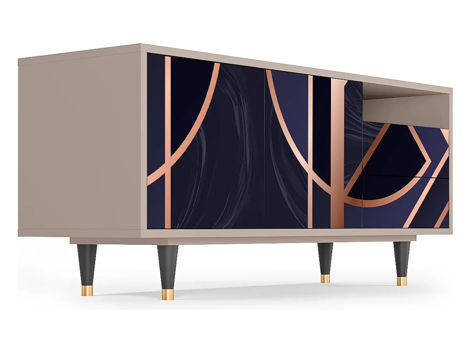 Móvel De Tv* Mueble de TV - 125х56х41 cm - T7 - Purple Temple, Latte Bege