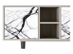 Mueble de TV - 150х69х41 cm - T5 - Raven Marble, Areia Bege