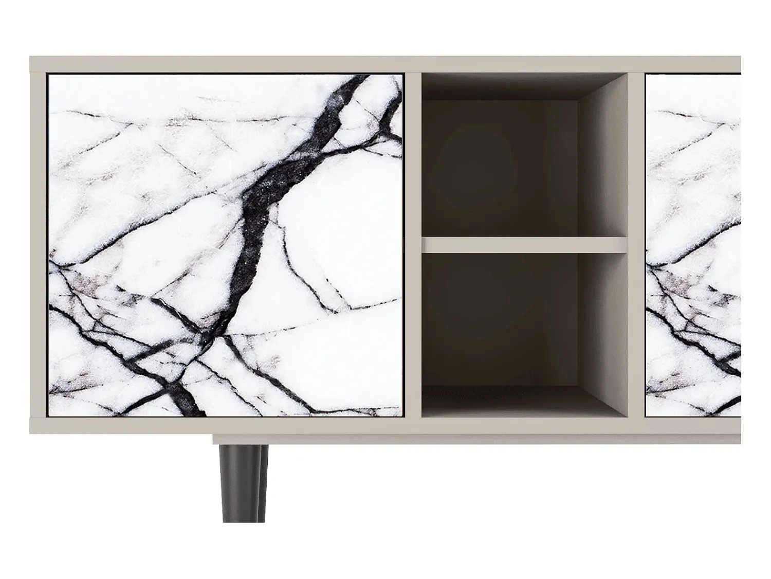 Mueble de TV - 150х69х41 cm - T5 - Raven Marble, Areia Bege