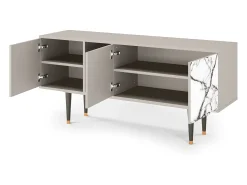 Mueble de TV - 150х69х41 cm - T5 - Raven Marble, Areia Bege