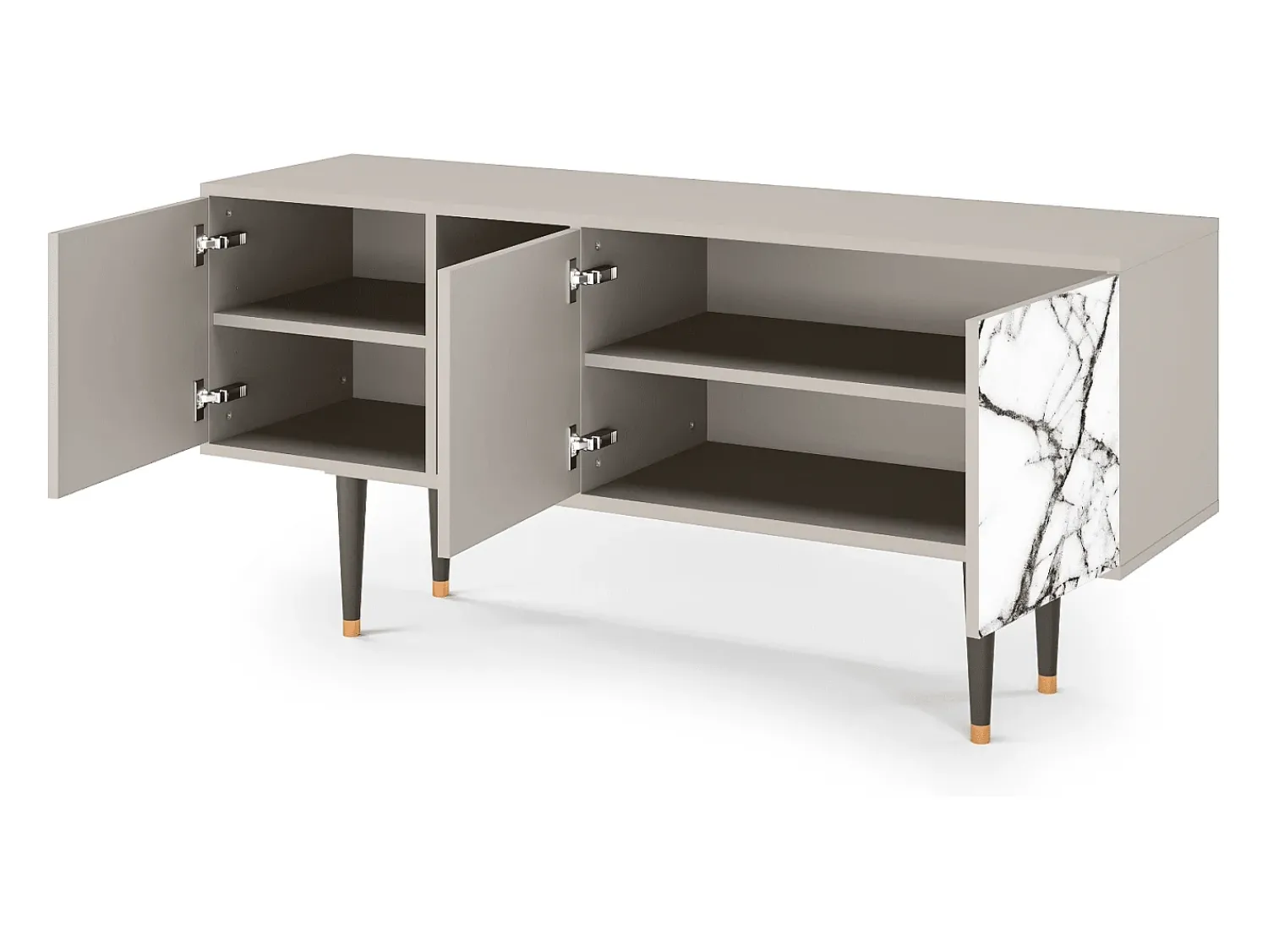 Mueble de TV - 150х69х41 cm - T5 - Raven Marble, Areia Bege