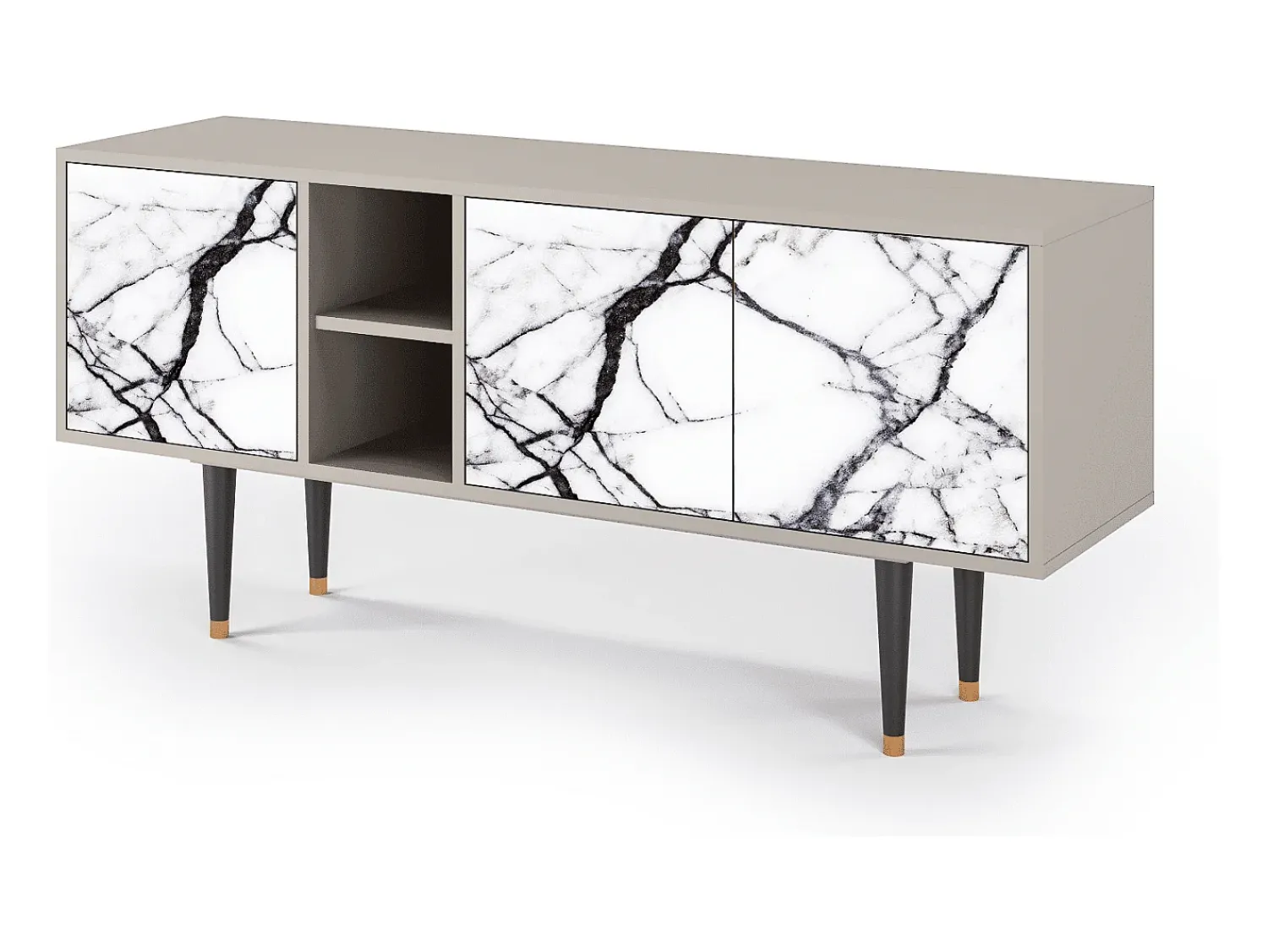 Mueble de TV - 150х69х41 cm - T5 - Raven Marble, Areia Bege