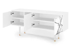 Mueble de TV - 150х69х41 cm - T5 - Raven Marble, Branco^ Móvel De Tv