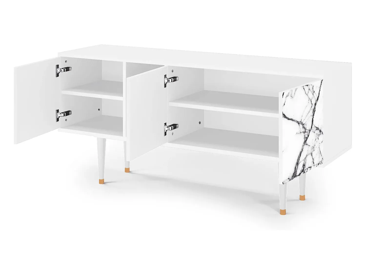 Mueble de TV - 150х69х41 cm - T5 - Raven Marble, Branco^ Móvel De Tv