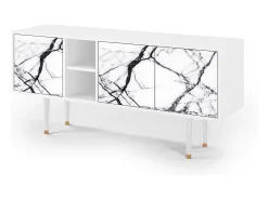 Mueble de TV - 150х69х41 cm - T5 - Raven Marble, Branco^ Móvel De Tv