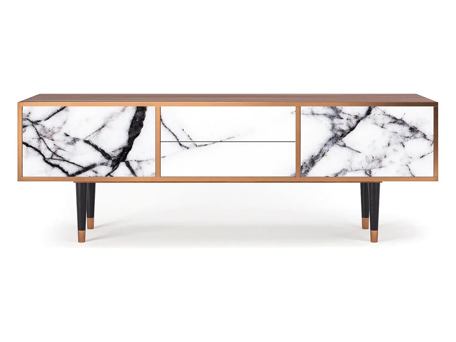 Móvel De Tv* Mueble de TV - 170х59х48 cm - T4 - Raven Marble, Nogueira Castanho