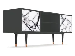 Hot Mueble de TV - 170х69х48 cm - T2 - Raven Marble, Antracite Cinza antracite