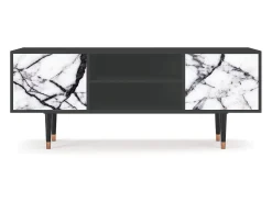 Hot Mueble de TV - 170х69х48 cm - T2 - Raven Marble, Antracite Cinza antracite