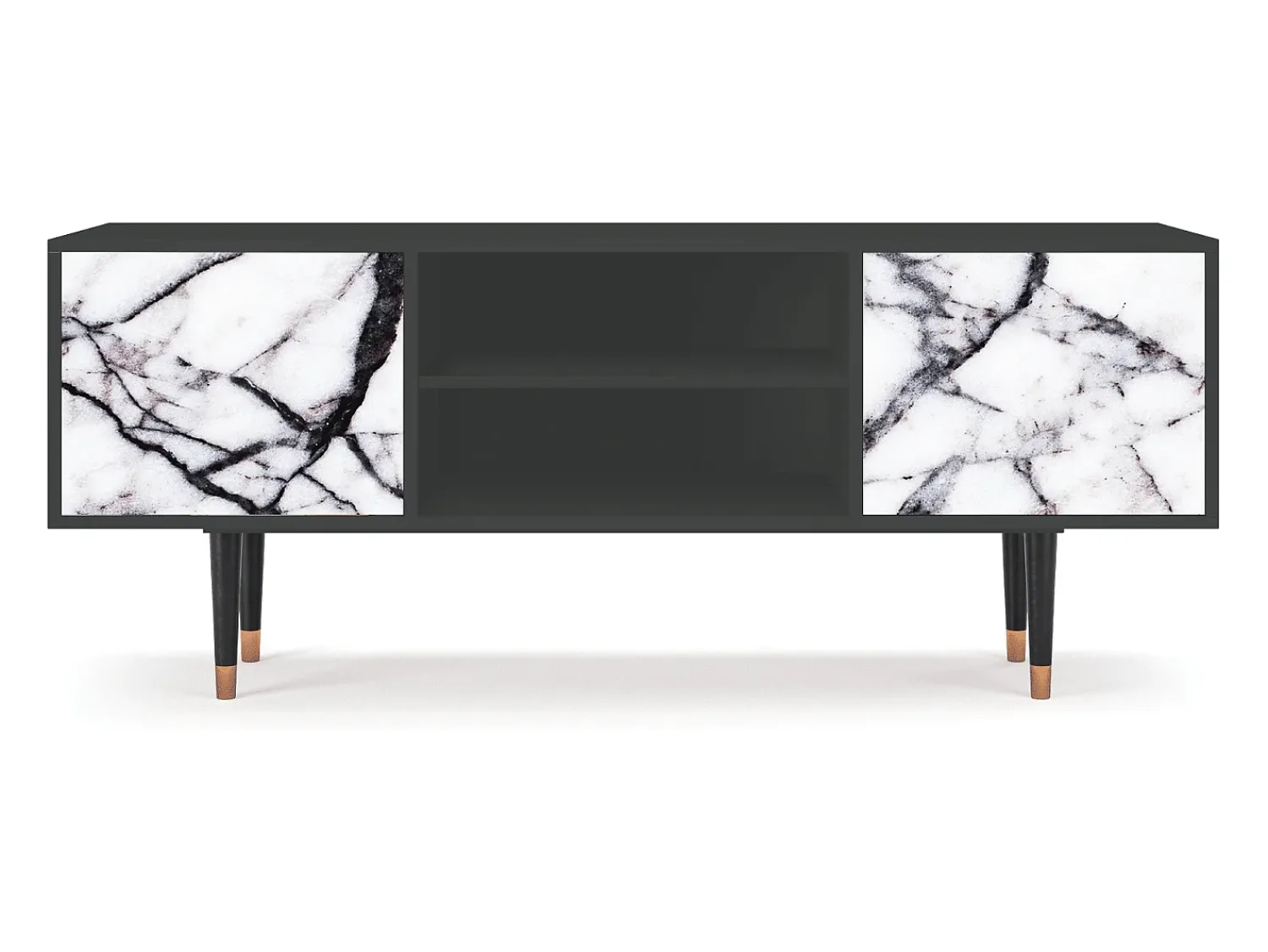 Hot Mueble de TV - 170х69х48 cm - T2 - Raven Marble, Antracite Cinza antracite