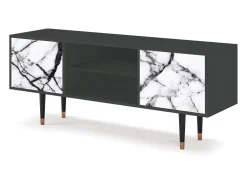 Hot Mueble de TV - 170х69х48 cm - T2 - Raven Marble, Antracite Cinza antracite