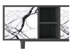 Móvel De Tv* Mueble de TV - 150х69х41 cm - T5 - Raven Marble, Antracite Cinza antracite