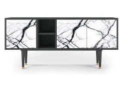 Móvel De Tv* Mueble de TV - 150х69х41 cm - T5 - Raven Marble, Antracite Cinza antracite