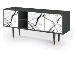 Móvel De Tv* Mueble de TV - 150х69х41 cm - T5 - Raven Marble, Antracite Cinza antracite