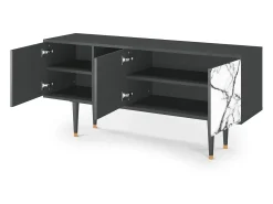 Móvel De Tv* Mueble de TV - 150х69х41 cm - T5 - Raven Marble, Antracite Cinza antracite