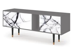 Móvel De Tv| Mueble de TV - 170х69х48 cm - T1 - Raven Marble, Cinza Cinzento