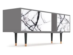 Móvel De Tv| Mueble de TV - 170х69х48 cm - T1 - Raven Marble, Cinza Cinzento