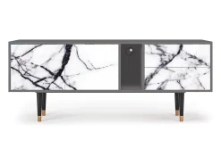 Móvel De Tv| Mueble de TV - 170х69х48 cm - T1 - Raven Marble, Cinza Cinzento