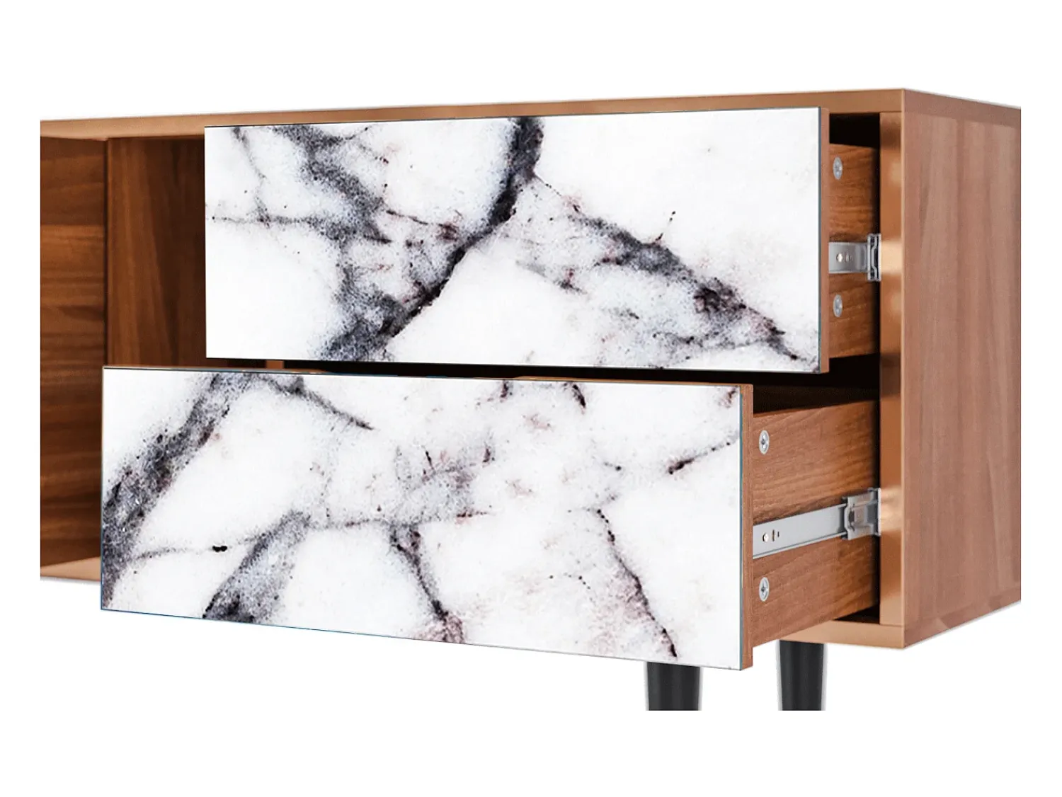 Móvel De Tv* Mueble de TV - 170х69х48 cm - T1 - Raven Marble, Nogueira Castanho