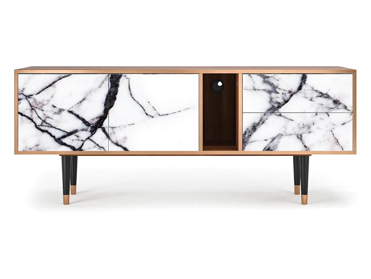 Móvel De Tv* Mueble de TV - 170х69х48 cm - T1 - Raven Marble, Nogueira Castanho
