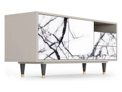 Móvel De Tv| Mueble de TV - 125х56х41 cm - T7 - Raven Marble, Areia Bege