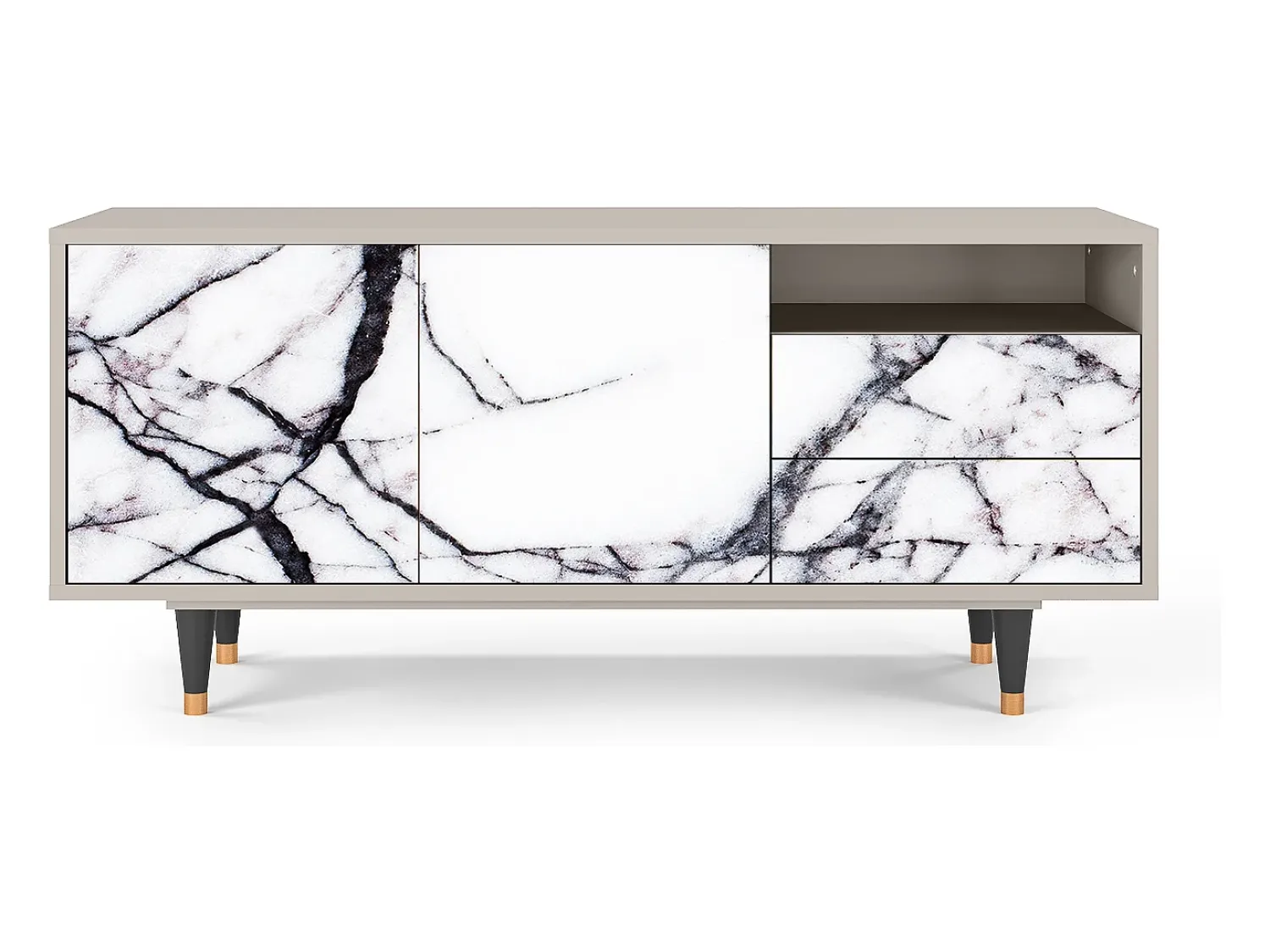 Móvel De Tv| Mueble de TV - 125х56х41 cm - T7 - Raven Marble, Areia Bege