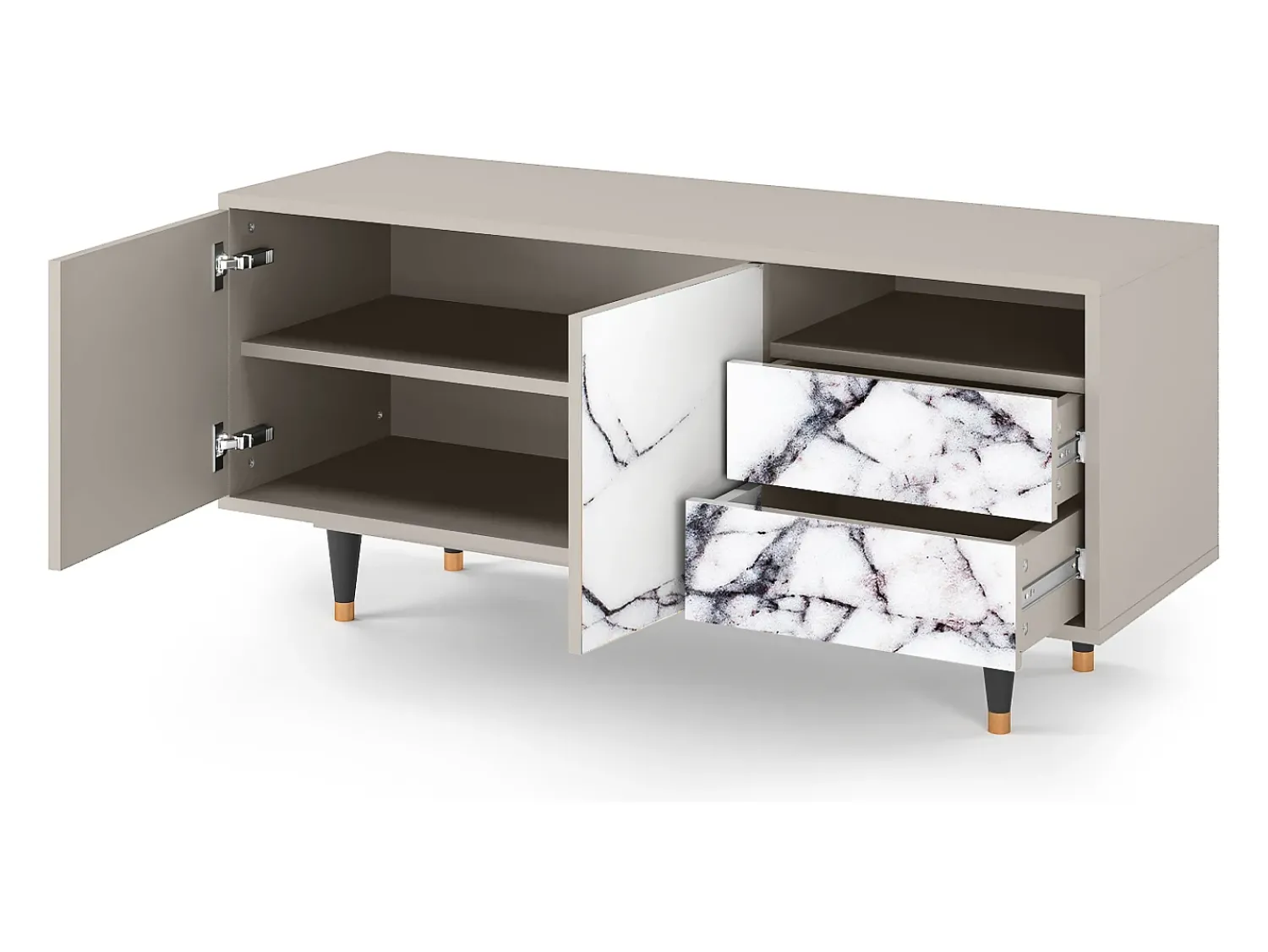 Móvel De Tv| Mueble de TV - 125х56х41 cm - T7 - Raven Marble, Areia Bege
