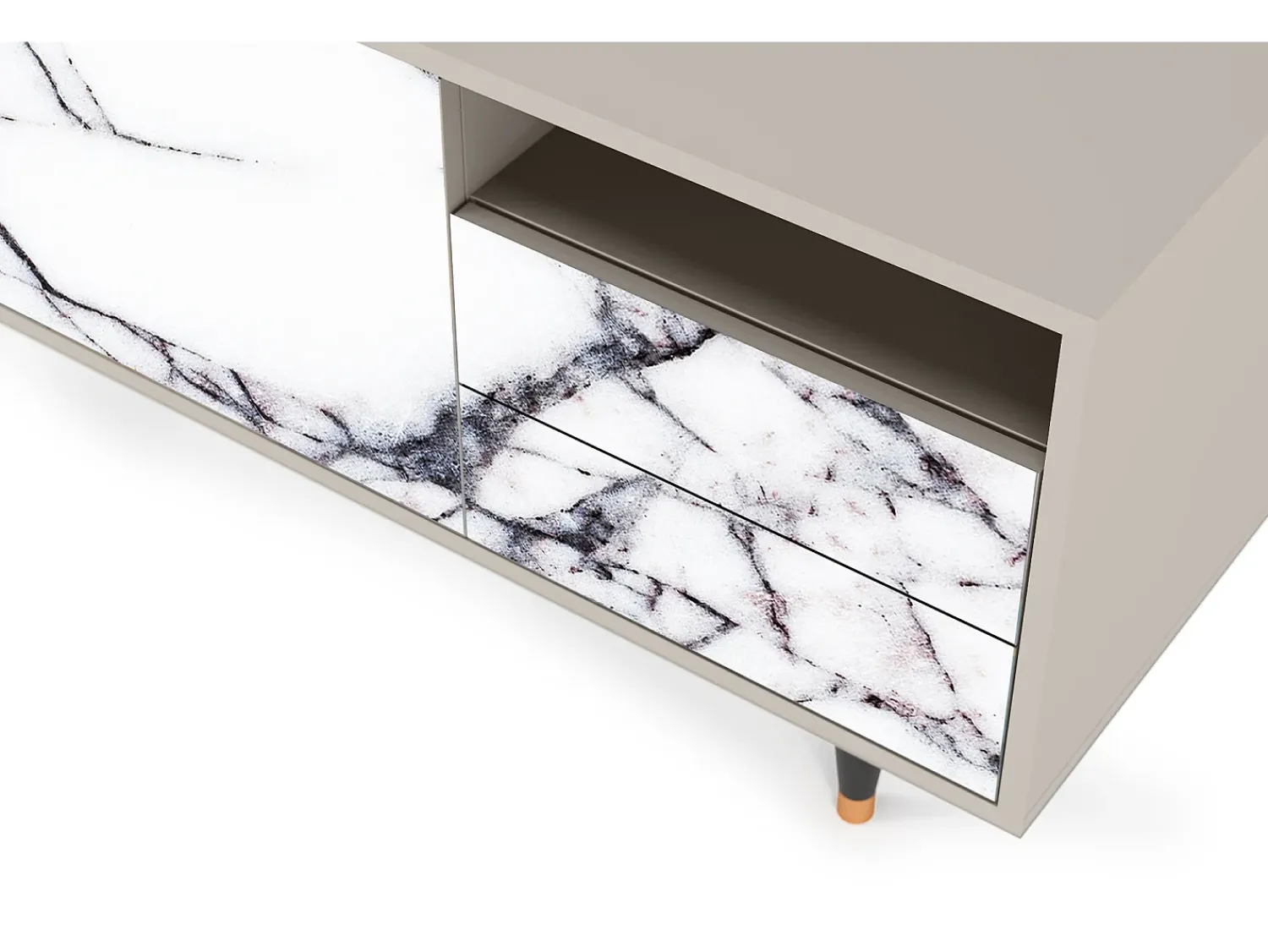 Móvel De Tv| Mueble de TV - 125х56х41 cm - T7 - Raven Marble, Areia Bege