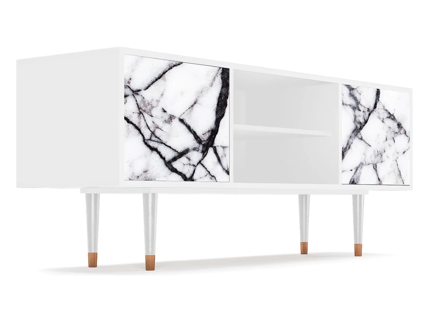 Móvel De Tv| Mueble de TV - 170х69х48 cm - T2 - Raven Marble, Branco Bege
