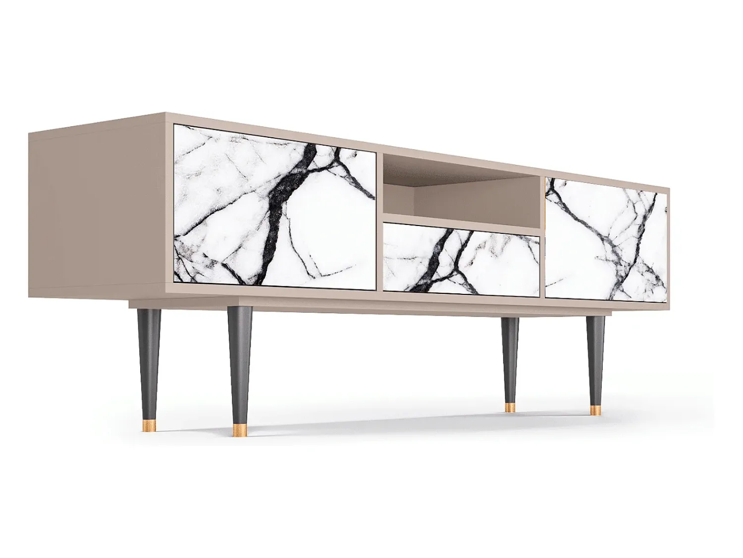 Mueble de TV - 170х59х41 cm - T6 - Raven Marble, Latte^ Móvel De Tv