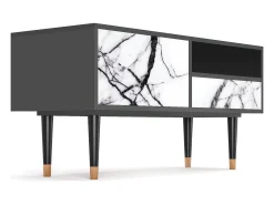 New Mueble de TV - 115х59х48 cm - T3 - Raven Marble, Antracite Cinza antracite