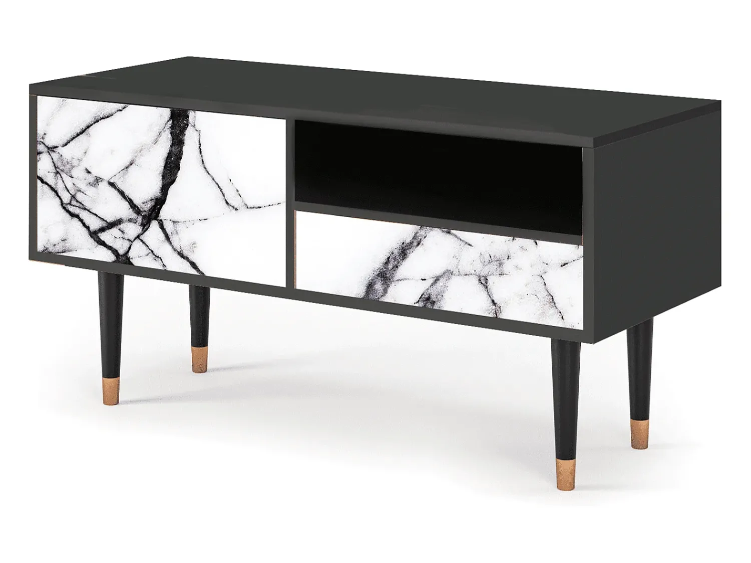 New Mueble de TV - 115х59х48 cm - T3 - Raven Marble, Antracite Cinza antracite