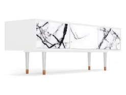 Discount Mueble de TV - 170х59х48 cm - T4 - Raven Marble, Branco Bege