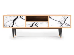 Móvel De Tv* Mueble de TV - 170х59х41 cm - T6 - Raven Marble, Nogueira Castanho