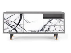 Hot Mueble de TV - 125х56х41 cm - T7 - Raven Marble, Cinza Cinzento