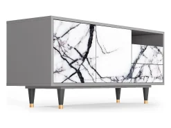 Hot Mueble de TV - 125х56х41 cm - T7 - Raven Marble, Cinza Cinzento