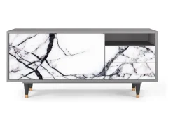 Hot Mueble de TV - 125х56х41 cm - T7 - Raven Marble, Cinza Cinzento