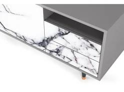 Hot Mueble de TV - 125х56х41 cm - T7 - Raven Marble, Cinza Cinzento