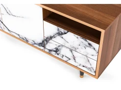 Mueble de TV - 125х56х41 cm - T7 - Raven Marble, Nogueira Castanho