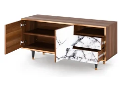 Mueble de TV - 125х56х41 cm - T7 - Raven Marble, Nogueira Castanho