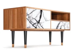 Móvel De Tv* Mueble de TV - 115х59х48 cm - T3 - Raven Marble, Nogueira Castanho