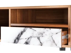 Móvel De Tv* Mueble de TV - 115х59х48 cm - T3 - Raven Marble, Nogueira Castanho